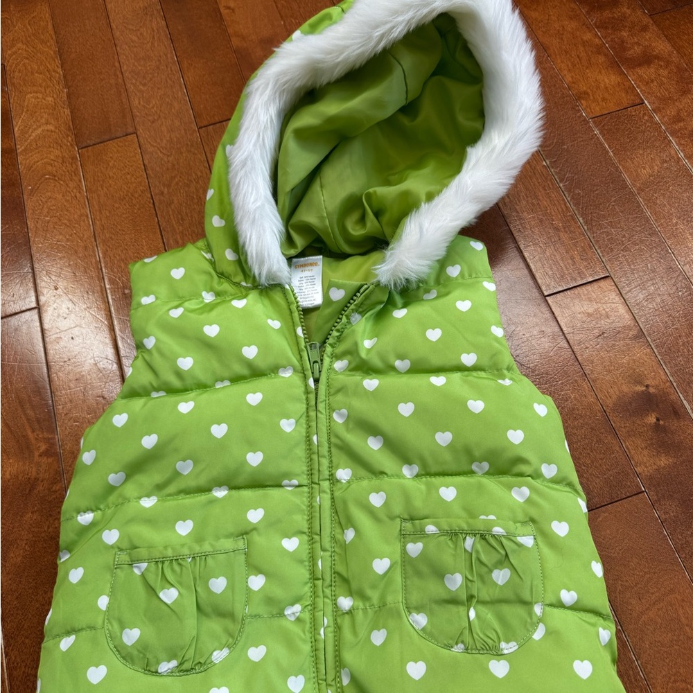 Gymboree Puffer Vest with White Hearts